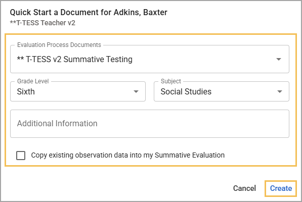 Document creation interface for a Summative in Social Studies for sixth grade.